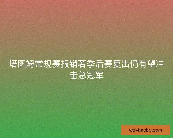 塔图姆常规赛报销若季后赛复出仍有望冲击总冠军