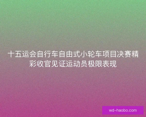 十五运会自行车自由式小轮车项目决赛精彩收官见证运动员极限表现